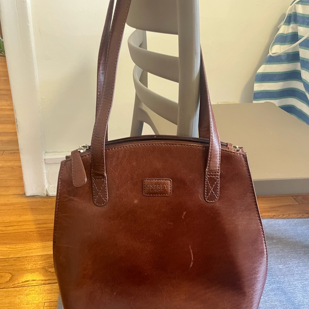 OSPREY Brown Leather Shoulder Bag